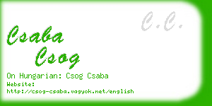 csaba csog business card